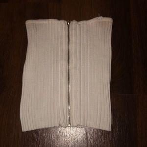 Off White Zip Up Top